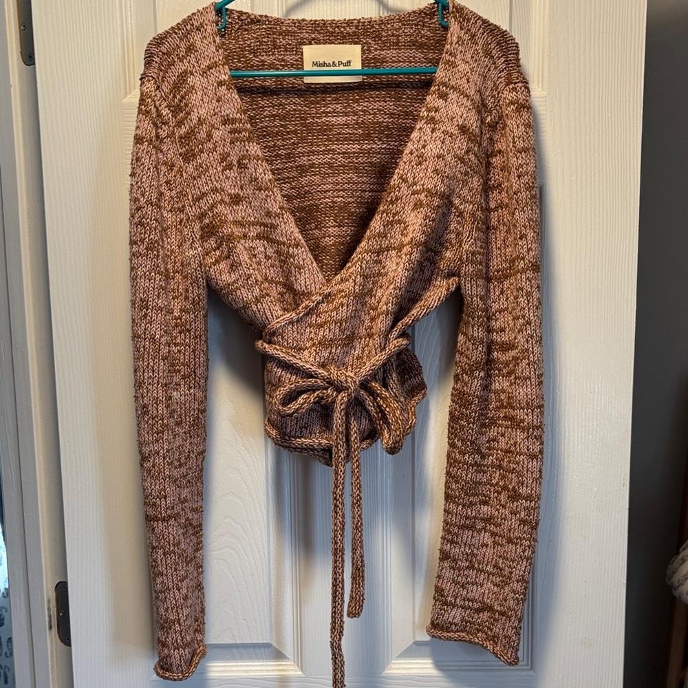 Misha & puff rehearsal wrap sweater